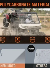 Kemimoto Heavy Duty Front Full Windshield Can Am Defender HD 5 / 8 / 10 / MAX                                     - B0110-06201CL - Image 2