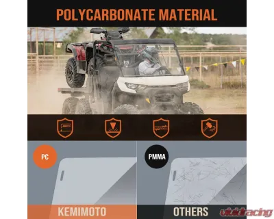 Kemimoto Heavy Duty Front Full Windshield Can Am Defender HD 5 / 8 / 10 / MAX - B0110-06201CL