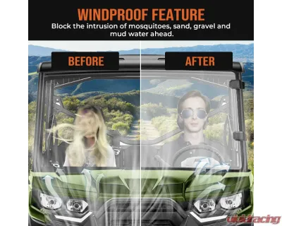 Kemimoto Heavy Duty Front Full Windshield Can Am Defender HD 5 / 8 / 10 / MAX - B0110-06201CL