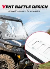 Kemimoto Front Full Windshield Can Am Defender HD 5 /8/10/MAX                                     - B0110-06203CL - Image 3