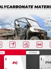 Kemimoto Front Full Windshield Can Am Defender HD 5 /8/10/MAX                                     - B0110-06203CL - Image 5