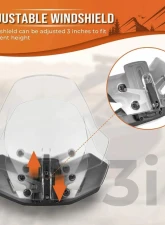 Kemimoto Adjustable Adventure Sport Windshield Can Am Ryker Rally 2018-2021                                     - B0110-06301CL - Image 2