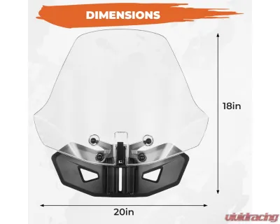 Kemimoto Adjustable Adventure Sport Windshield Can Am Ryker Rally 2018-2021 - B0110-06301CL