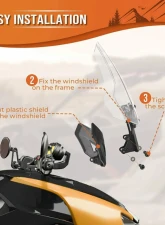 Kemimoto Adjustable Adventure Sport Windshield Can Am Ryker Rally 2018-2021                                     - B0110-06301CL - Image 5