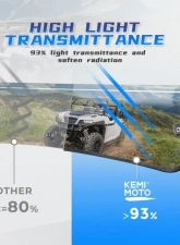 Kemimoto Half Windshield Polaris General / Clear Polycarbonate Windshield 2016-2023                                     - B0110-06501CL - Image 2