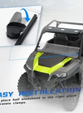 Kemimoto Half Windshield Polaris General / Clear Polycarbonate Windshield 2016-2023                                     - B0110-06501CL - Image 7