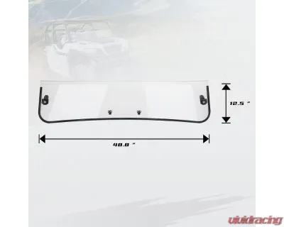 Kemimoto Half Windshield Polaris General / Clear Polycarbonate Windshield 2016-2023 - B0110-06501CL