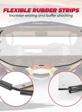 Kemimoto Tinted Full Windshield Can Am Maverick X3 / MAX 2017-2023                                     - B0110-07901CL - Image 5