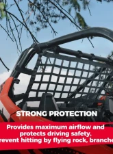 Kemimoto Rear Race Net / Cargo Net Soft Rear Window Net Mesh Protection Polaris RZR PRO XP                                     - B0110-08701BK - Image 2