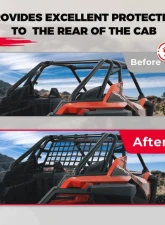 Kemimoto Rear Race Net / Cargo Net Soft Rear Window Net Mesh Protection Polaris RZR PRO XP                                     - B0110-08701BK - Image 5