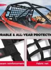 Kemimoto Rear Race Net / Cargo Net Soft Rear Window Net Mesh Protection Polaris RZR PRO XP                                     - B0110-08701BK - Image 6