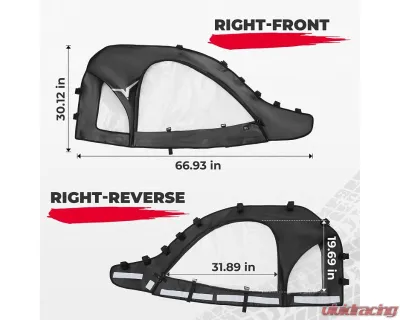 Kemimoto Soft Cab Enclosures Upper Door CFMOTO Zce - B0110-09401BK