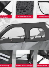Kemimoto Upgraded Soft Upper Doors Set / Door Cab Enclosure Side Windows Polaris RZR PRO XP 4 2020-2022                                     - B0110-09601BK - Image 2