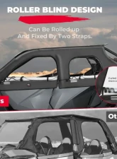 Kemimoto Upgraded Soft Upper Doors Set / Door Cab Enclosure Side Windows Polaris RZR PRO XP 4 2020-2022                                     - B0110-09601BK - Image 3