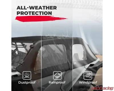Kemimoto Upgraded Soft Upper Doors Set / Door Cab Enclosure Side Windows Polaris RZR PRO XP 4 2020-2022 - B0110-09601BK