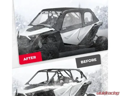 Kemimoto Upgraded Soft Upper Doors Set / Door Cab Enclosure Side Windows Polaris RZR PRO XP 4 2020-2022 - B0110-09601BK