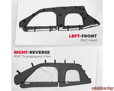 Kemimoto Upgraded Soft Upper Doors Set / Door Cab Enclosure Side Windows Polaris RZR PRO XP 4 2020-2022 - B0110-09601BK