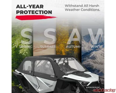 Kemimoto Upgraded Soft Upper Doors Set / Door Cab Enclosure Side Windows Polaris RZR PRO XP 4 2020-2022 - B0110-09601BK