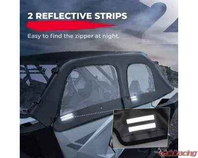 Kemimoto Upgraded Soft Upper Doors Set / Door Cab Enclosure Side Windows Polaris RZR PRO XP 4 2020-2022 - B0110-09601BK