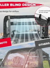 Kemimoto Clear Full Rear Windshield w/ Polaris RZR XP                                     - B0110-10001BK - Image 2