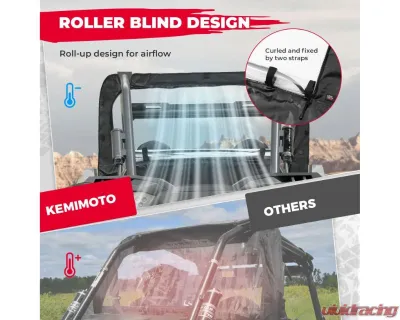 Kemimoto Clear Full Rear Windshield w/ Polaris RZR XP - B0110-10001BK