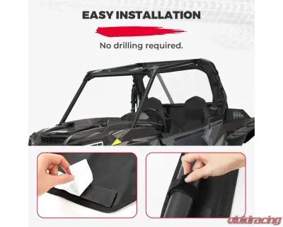 Kemimoto Clear Full Rear Windshield w/ Polaris RZR XP - B0110-10001BK