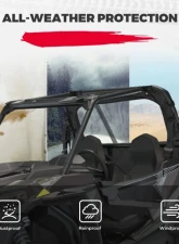 Kemimoto Clear Full Rear Windshield w/ Polaris RZR XP                                     - B0110-10001BK - Image 6