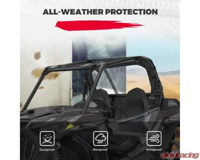 Kemimoto Clear Full Rear Windshield w/ Polaris RZR XP - B0110-10001BK