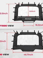 Kemimoto Clear Full Rear Windshield w/ Polaris RZR XP                                     - B0110-10001BK - Image 7