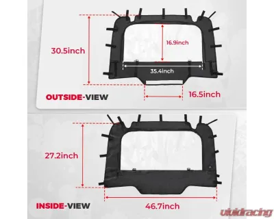 Kemimoto Clear Full Rear Windshield w/ Polaris RZR XP - B0110-10001BK