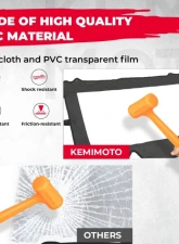 Kemimoto Upgrate UTV Front Soft Clear Windshield Polaris RZR XP 1000 /XP 4 1000 2019+                                     - B0110-10101BK - Image 3