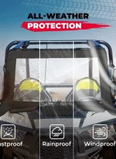 Kemimoto Upgrate UTV Front Soft Clear Windshield Polaris RZR XP 1000 /XP 4 1000 2019+                                     - B0110-10101BK - Image 5