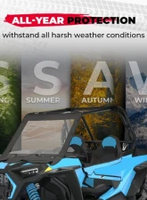 Kemimoto Upgrate UTV Front Soft Clear Windshield Polaris RZR XP 1000 /XP 4 1000 2019+                                     - B0110-10101BK - Image 6