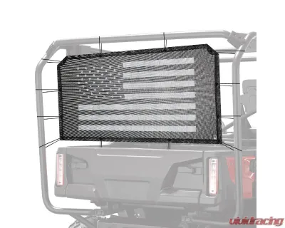 Kemimoto Soft Rear Window Net w/ Old Glory Flag Print Accessories Pioneer 1000 | 700 | 500 - B0110-10201BK