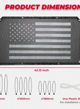 Kemimoto Soft Rear Window Net w/ Old Glory Flag Print Accessories Pioneer 1000 | 700 | 500                                     - B0110-10201BK - Image 5