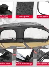 Kemimoto Soft Cab Enclosure Upper Doors Can-Am Maverick X3 MAX                                     - B0110-10301BK - Image 7