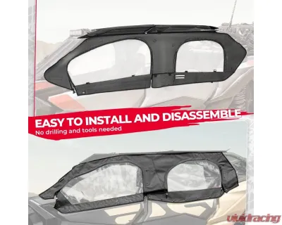 Kemimoto Soft Cab Enclosure Upper Doors Can-Am Maverick X3 MAX - B0110-10301BK