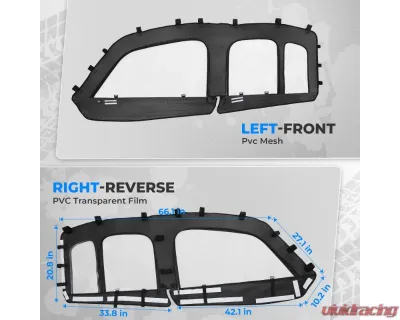 Kemimoto Soft Cab Enclosure Upper Doors General XP 4 1000 - B0110-10501BK