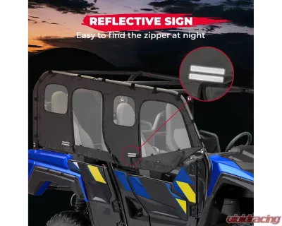 Kemimoto Soft Upper Door Window Cab Enclosure Yamaha Wolverine X4 / SE 2018-2020 - B0110-10601BK