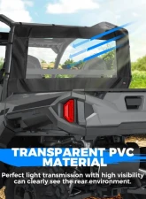 Kemimoto PVC Soft Rear Windshield w/ Polaris General 1000 XP                                     - B0110-10701BK - Image 2
