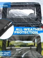 Kemimoto PVC Soft Rear Windshield w/ Polaris General 1000 XP                                     - B0110-10701BK - Image 3