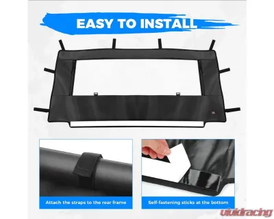 Kemimoto PVC Soft Rear Windshield w/ Polaris General 1000 XP - B0110-10701BK