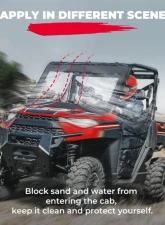 Kemimoto Front Windshield Polaris Ranger 1000                                     - B0110-10901BK - Image 3