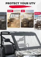 Kemimoto Front Windshield Polaris Ranger 1000                                     - B0110-10901BK - Image 7