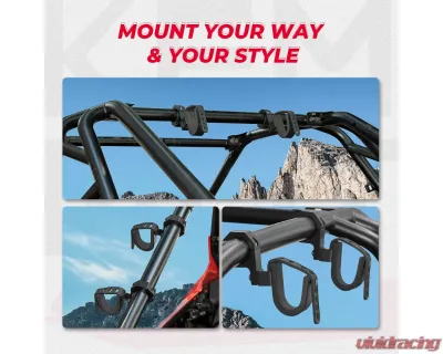 Kemimoto UTV Shotgun Holder 1.75" 2" Roll Bars Ski Rack Bow Rack 2pc - B0111-00401