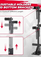 Kemimoto UTV Shotgun Floor Vertical Mount Holder                                     - B0111-01902BK - Image 4