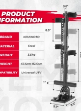 Kemimoto UTV Shotgun Floor Vertical Mount Holder                                     - B0111-01902BK - Image 6