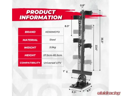 Kemimoto UTV Shotgun Floor Vertical Mount Holder - B0111-01902BK