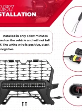 Kemimoto Front Lower Mesh Grill Polaris RZR XP 1000 /900                                     - B0111-09301BK - Image 2