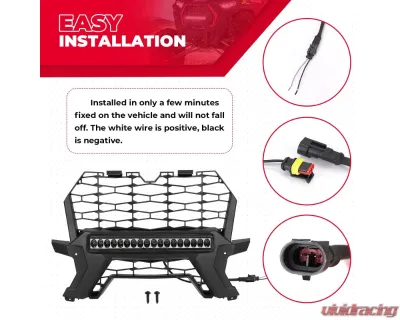 Kemimoto Front Lower Mesh Grill Polaris RZR XP 1000 /900 - B0111-09301BK